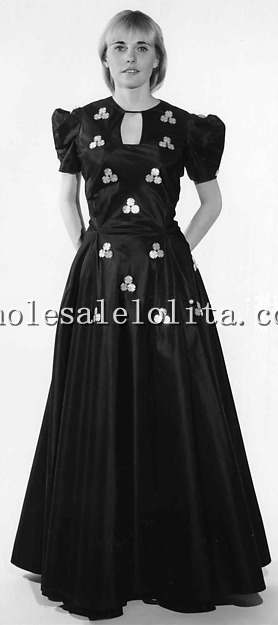 1930s French Silk Evening Dress