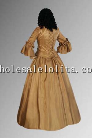 Gold and Red 16/17th Medieval Renaissance Baroque Dress Two Pieces Handmade Gown