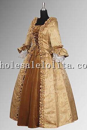 17th Century Baroque Renaissance Dress Handmade in Velvet and Baroque Damask