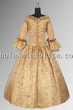17th Century Baroque Renaissance Dress Handmade in Velvet and Baroque Damask