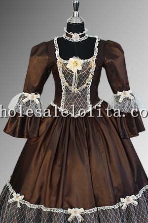 Renaissance or Victorian Style Handmade Dress Lace Satin with Choker Necklace Multiple Colors Available