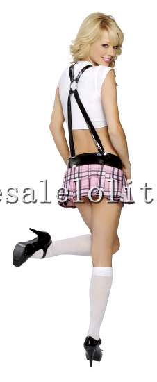 Lovely Straps Mini Skirt School Girl Costume