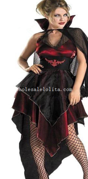 Asymmetric Adult Vampire Halloween Costume Fancy Ball Dress for Women