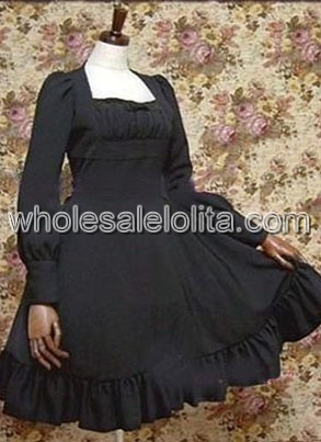 Cheap Black Classic Lolita Dress with Long Sleeves