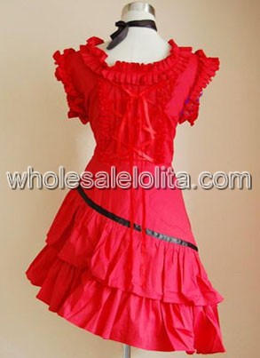 Red Asymmetical Sweet Lolita Dress