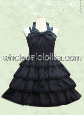 Black Multi layer Halter Classic Lolita Dress