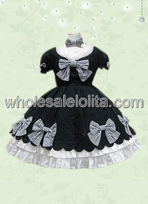 Cute Cheap Black Sweet Lolita Dress with Bows