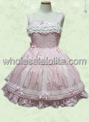 Likable Cheap Light Pink Sleeveless Sweet Lolita Dress