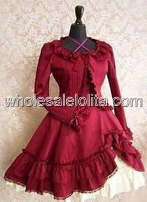 New Red Long Sleeves Lolita Dress