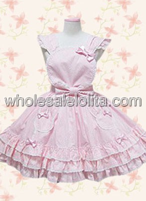 Petite Pink Bow Cotton Sweet Lolita Dress Sleeveless