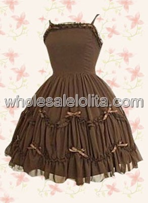 Chocolate Spaghetti Pintuck Classic Lolita Dress