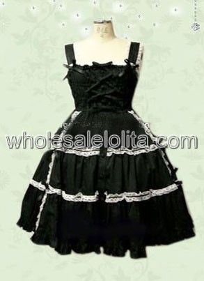 High Quality Adorable Black Gothic Lolita Dress