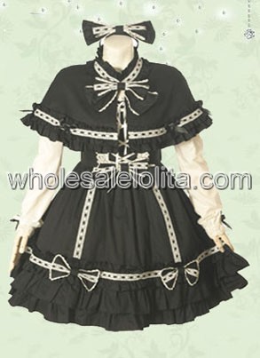 Black Long Sleeves Multi layer Cotton Sweet Lolita Dress