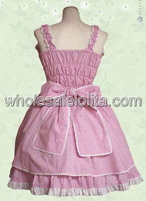 Pretty Pink Cotton Sweet Lolita Dress with A Big Bow