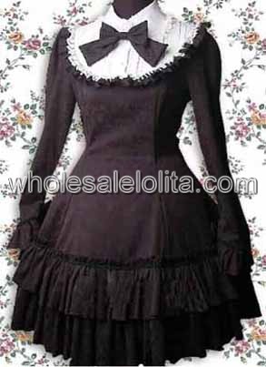 Chocolate Double layer Cotton Gothic Lolita Dress