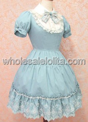 Fashionable Blue Short Sleeves Sweet Lolita Dress