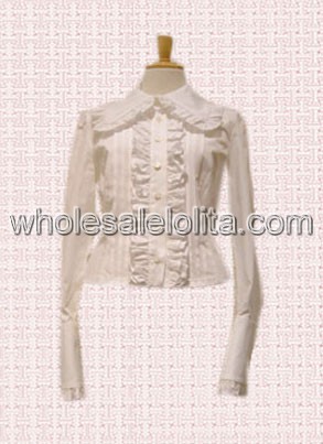 White Long Sleeves Cotton Lolita Blouse