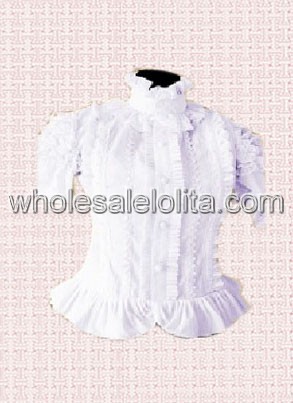 Lovely and Sweet White Stand Collar Cotton Lolita Blouse