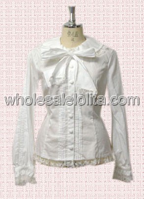 White Lace Border Cotton Lolita Blouse