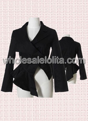 Special Black Asymmetrical Cotton Lolita Blouse