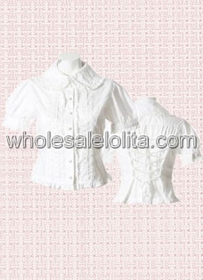 Kawaii White Puff Cotton Ruffled Lolita Blouse
