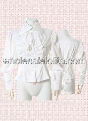 White Ruffled Sleeves Cotton Lolita Blouse