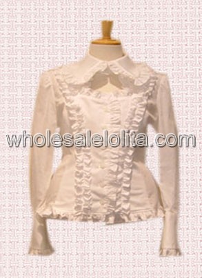 Wholesale Yellow Cotton Lolita Blouse with Long Sleeves