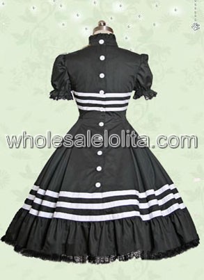 Black Cotton Long Classic Lolita Dress