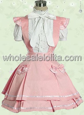 Pink And White Cotton Sweet Lolita Dress