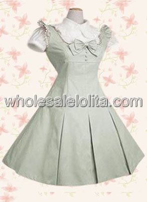 Classic Bow Sleeveless Cotton Lolita Dress