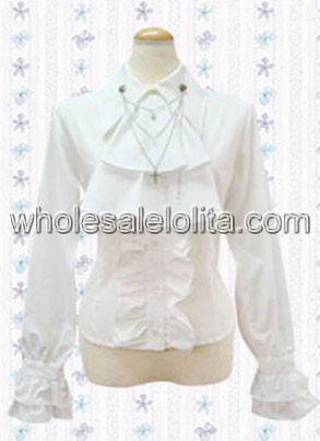Sweet Princess White Cotton Lolita Blouse Long Sleeves
