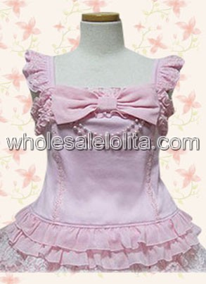 Pink Sleeveless Cotton Lolita Blouse