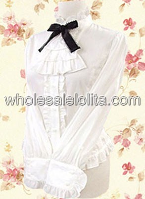 Best Selling White Long Sleeves Cotton Lolita Blouse