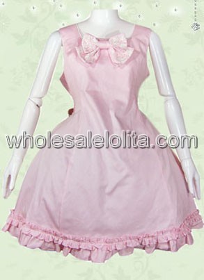 Simple Sweet Pink Lolita Dress Embellished with Bow