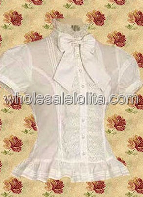 White Puff Sleeves Cotton Lolita Blouse
