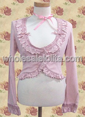 Sweet Princess Pink Long Sleeves Cotton Lolita Blouse