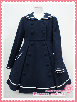 Hot Sale Black Wool Sailor Lolita Coat