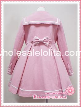 Hot Sale Pink Wool Sailor Lolita Coat
