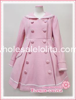 Hot Sale Pink Wool Sailor Lolita Coat