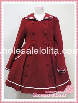 Hot Sale Red Wool Sailor Lolita Coat
