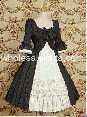 Classic Cheap White and Black Classic Lolita Dress