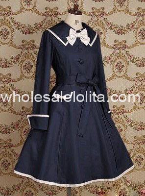 Deep Blue Cotton Sailor Lolita Dress