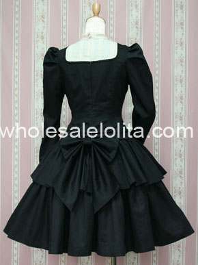 Black and White Cotton Classic Lolita Dress New Style