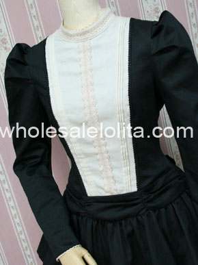 Black and White Cotton Classic Lolita Dress New Style