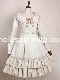Long Sleeves Cotton Sailor Lolita Dress
