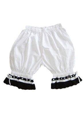 Special Cotton White and Black Lace Lolita Bloomers